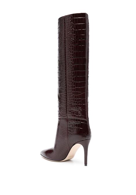 Bordeaux crocodile-embossed boots Paris Texas - women PARIS TEXAS | PX548XCOCORGNR